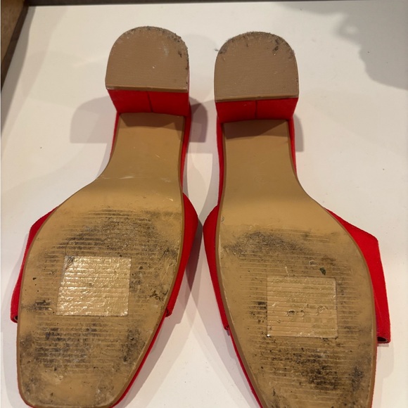Red Suede Sandals with Block Heel - Picture 5 of 5